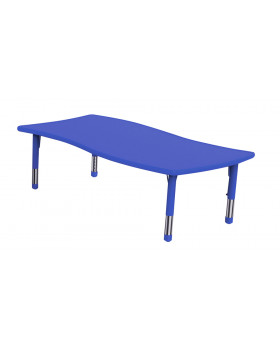 Plastová stolová deska - nepravý obdélník, modrý