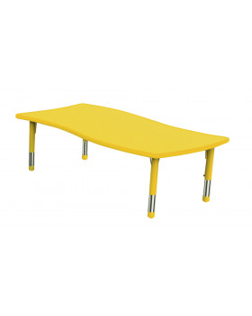 Plastová stolová deska - nepravý obdélník, žlutý