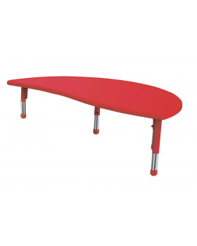 Plastová stolová deska - nepravý půlkruh, červený