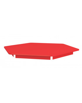 Barevná  stolní deska 18 mm, šestiůhelník 60 cm červená