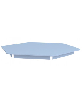 Barevná  stolní deska 18 mm, šestiůhelník 60 cm, modrá