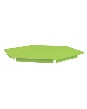 Barevná  stolní deska 18 mm, šestiůhelník 60 cm, zelená