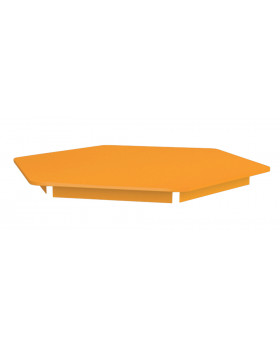 Barevná  stolní deska 18 mm, šestiůhelník 60 cm, oranžová
