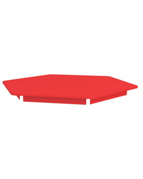 Barevná  stolní deska 18 mm, šestiůhelník 80 cm, červená