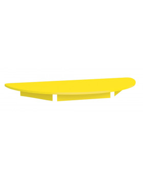 Barevná  stolní deska 18 mm, půlkruh, žltá