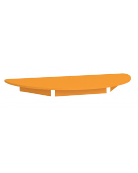Barevná  stolní deska 18 mm, půlkruh, oranžová
