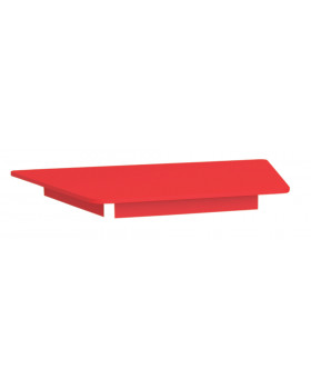 Barevná  stolní deska 18 mm, lichoběžník, červená