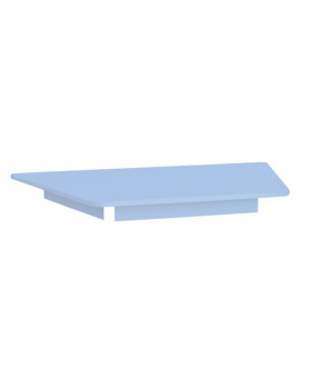 Barevná  stolní deska 18 mm, lichoběžník,  modrá