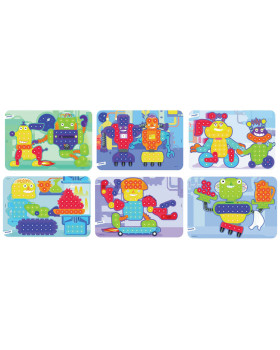Mozaika - Vzorové karty - Roboti - O 15 mm