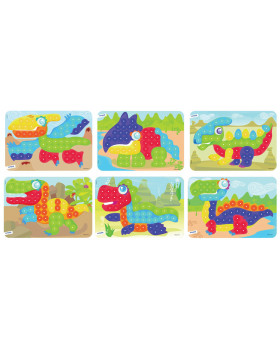 Mozaika - Vzorové karty - Dinosauři - O 20 mm