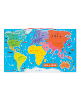 Magnetická dřevěná mapa světa