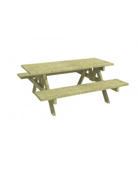 Dřevěný stůl s lavičkami, pevný