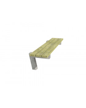 Dřevěná lavička bez opěradla  a s betónovými nohami, pevná