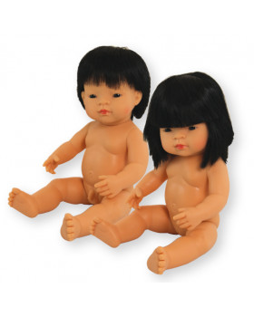 Bábiky různych kultur, 38 cm,asijský typ-děvče