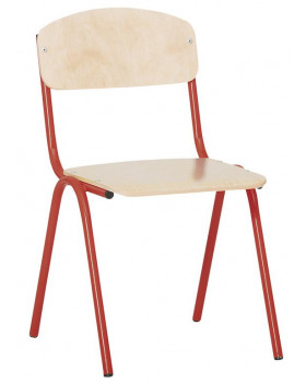 Židlička s kovovou konstrukcí , 35 cm červená