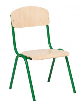 Židlička s kovovou konstrukcí , 35 cm zelená