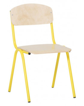 Židlička s kovovou konstrukcí , 35 cm žltá