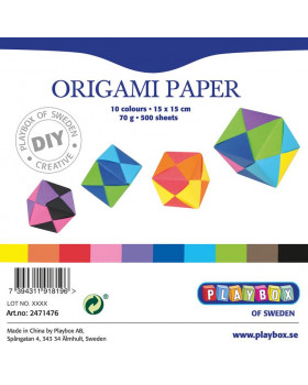 Papírky na origami, 70 g/m2, 15x15