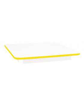 Stolová deska 18 mm, BÍLÁ, čtverec 80x80 cm,  žlutá