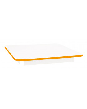Stolová deska 18 mm, BÍLÁ, čtverec 80x80 cm, oranžová
