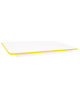 Stolová deska 18 mm, BÍLÁ, obdélník 125x80 cm,  žlutá