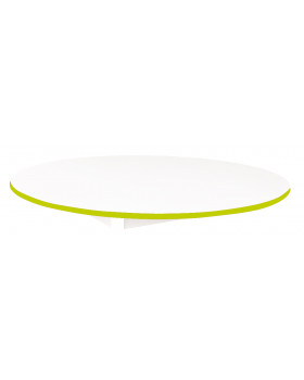Stolová deska 18 mm, BÍLÁ, kruh 125 cm, zelená