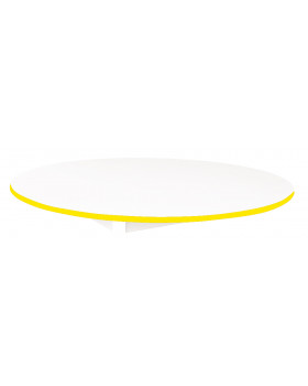 Stolová deska 18 mm, BÍLÁ, kruh 125 cm, žlutá