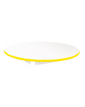 Stolová deska 18 mm, BÍLÁ, kruh 90 cm, žlutá