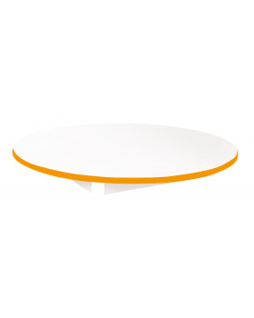 Stolová deska 18 mm, BÍLÁ, kruh 90 cm, oranžová