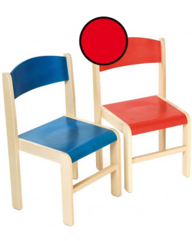 Dřevěná židle JAVOR - výška sedu 38 cm - červená