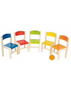 Dřevěná židlička JAVOR - ORANŽOVÁ 35 cm