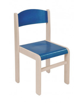 Dřevěná židle JAVOR BĚLENÝ-modrá, 26 cm VYP