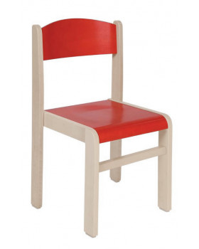 Dřevěná židle JAVOR BĚLENÝ-červená, 26cm VYP
