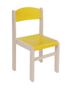 Dřevěná židle JAVOR BĚLENÝ-žlutá, 26 cm VYP