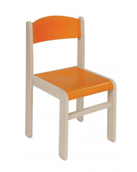 Dřevěná židle JAVOR BĚLENÝ-oranžová, 26 cm VYP