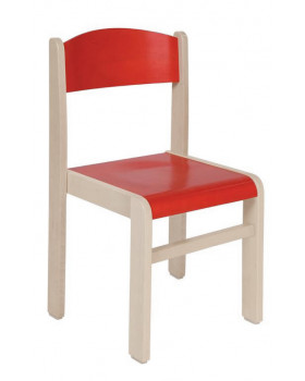 Dřevěná židle JAVOR BĚLENÝ-červená, 38 cm VYP