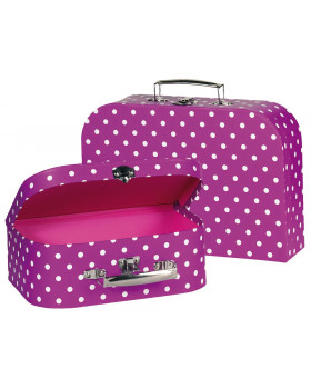 Kufřík tečkovaný sada 2 ks - fialové