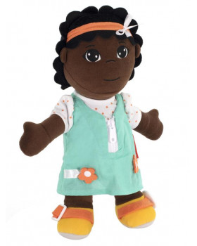Textílní panenka na zapínaní - Africká dívka