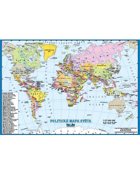 Politická mapa světa XL (100x70 cm) - CZ verze