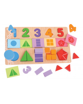 Vkladací puzzle - Čísla, barvy, tvary