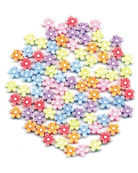 Plastové korálky - květinky