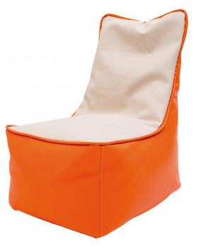 Sedací vak koženkový, vanilka + oranžová