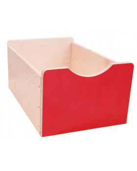 Dřevěný úložný box Numeric - Veľký-červený