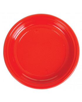 Plastové talíře - červené - 10 ks