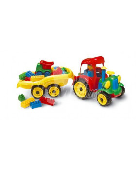 Traktor s vlečkou + stavebnice