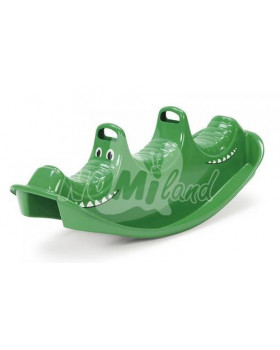 Houpačka třímístní - zelený krokodýl