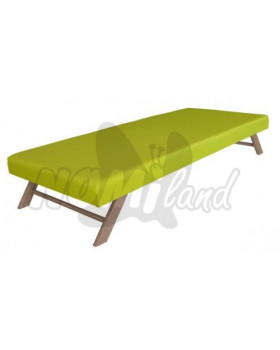 Sklápěcí lehátko s nepromokavým potahem, žluto-zelené 130 x 55 x 22 cm