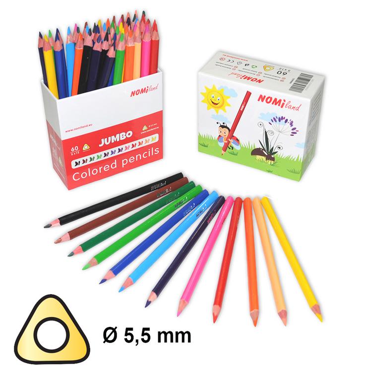 Barevné pastelky Nomiland JUMBO, 60 ks